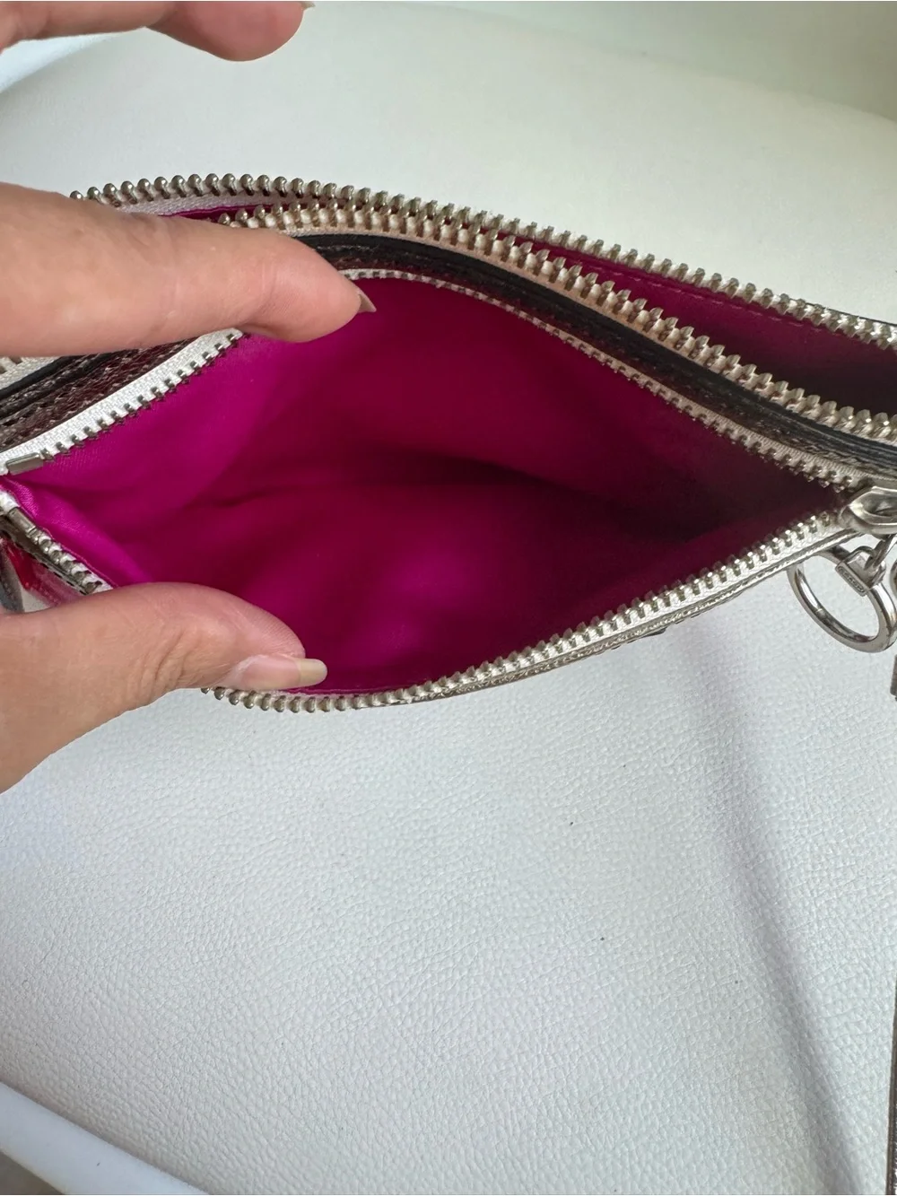 Coach Poppy Floral Graffiti Crossbody Clutch Pink Silver Y2K 2000s